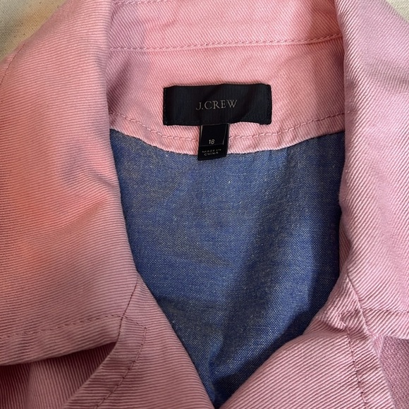 J.Crew Pink Denim Peacoat Jacket - Size 16 - Picture 9 of 9